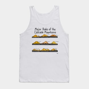 Major Peaks of Cascade Mountains -Elevation and Coordinates Tank Top